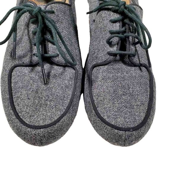 Liz Claiborne Heels Womens 7.5 Sabrina Pump Grey Wool Fabric Lace Up Almond Toe - Picture 2 of 9